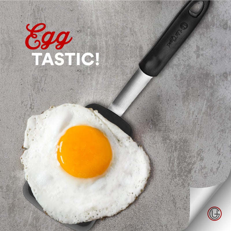 UpGood Silicone Turner Set 600ÂºF Heat Resistant - Large & Small Kitchen Spatulas with Tapered Edges & Flexible Stainless Steel - Cooking Utensil for Flipping Egg, Pancakes in Nonstick Cookware (2 Pcs) - Image 5